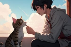 A_boy_befriends_a_talking_cat_