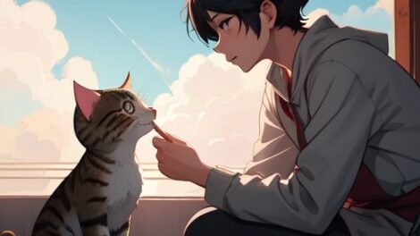 A_boy_befriends_a_talking_cat_